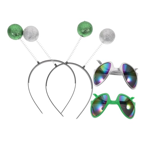 HEALSOPTHY Teiliges Lustige Brillen und Kopfbänder Bunte Regenbogenlinsen Leichte Kunststoffmaterialien Party accessoires für Weltraum Cosplay events Unisex von HEALSOPTHY