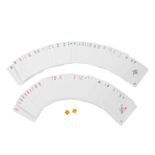 HEALSOPTHY Teiliges Mahjong Karten aus Papier Leichte Stabile und Glatte Oberfläche Tragbar für Reisen und Partys Chinesisches Mahjong Spiel Würfel Klare Druckqualität Einfach zu und Pflegen von HEALSOPTHY