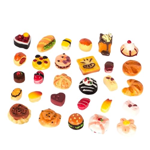 HEALSOPTHY Teiliges Miniatur Lebensmittel Set aus Harz Dekoratives Künstliches Mini Dessert Modell Realistische Miniatur Kuchen und Sushi Puppenhaus Deko Farbenfroh und Langlebig von HEALSOPTHY