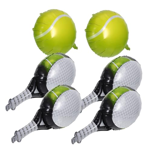 HEALSOPTHY Teiliges Tennis Party Ballon aus Aluminiumfolie Helle Tennisball und Grüne Tennisschläger Ballons Tennis Dekoration für Geburtstag und Sportliche Feierlichkeiten von HEALSOPTHY