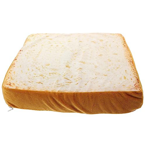 HEALSOPTHY Toast Katzenkissen Abnehmbares Plüschiges Toast Design Schlafmatte für Haustiere für Sofa Hundekörbe und Reisen von HEALSOPTHY