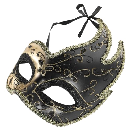 HEALSOPTHY Venezianische Halbgesichts Maske aus Kunststoff Leichte Karneval Masquerade Maske mit Spitzen Design Vielseitig für Cosplay Halloween Geburtstags und Partydekoration Komfortabel von HEALSOPTHY