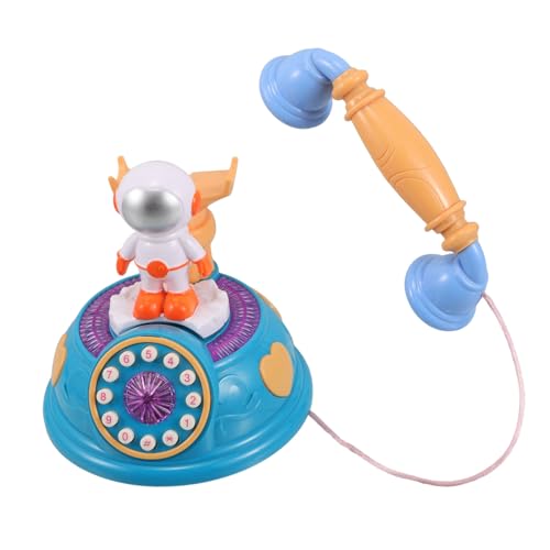 HEALSOPTHY Vintage Astronaut Telefon mit Lichtern und Musik Interaktives Lernspielzeug für Ab Jahren Pädagogisches Retro Wählscheibentelefon für Zuhause und Kindergarten Weltraumdesign für von HEALSOPTHY