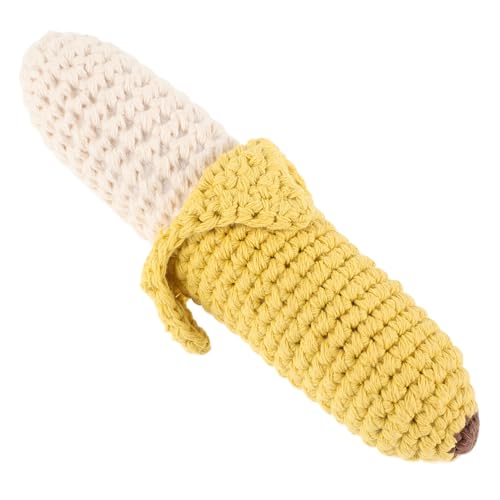 HEALSOPTHY Weicher Häkel Bananen Rassel Babyspielzeug aus Baumwolle Sicheres und Beißspielzeug für Neugeborene Sanfte Handglocke für Junge Mädchen zum Beruhigen und Beschäftigen Zahnung von HEALSOPTHY