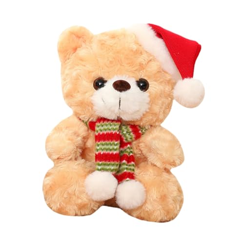 HEALSOPTHY Weicher Plüschbär Weihnachtsdeko Kuscheltier Tischornament Festliche Geschenkidee für Mädchen Jungen Wohnzimmer von HEALSOPTHY