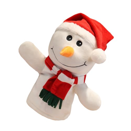 HEALSOPTHY Weihnachtliche Fingerpuppe Schneemann aus Baumwolle Niedliches für Interaktives Rollenspiel Plüsch Handpuppe für Geschichten Kindergarten und Familienfeiern von HEALSOPTHY