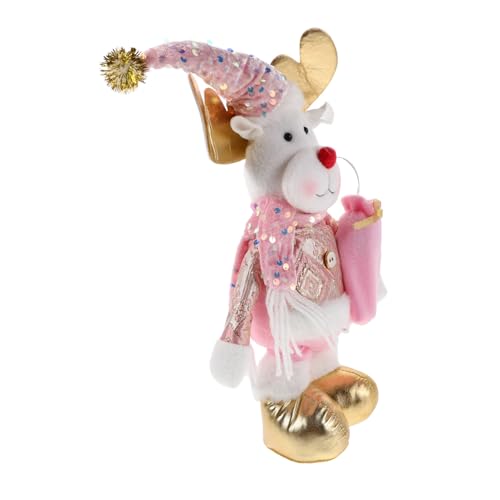 HEALSOPTHY Weihnachtliche Verstellbare Stoffpuppe mit Lichtern und Musik Niedliche Rosa Holiday-Figurine für Festliche Tisch Wohnraumdekoration für Familienfeiern und Winterpartys HEALSOPTHY Weihnachtliche Verstellbare Stoffpuppe mit Lichtern und Musik Niedliche Rosa Holiday-Figurine für Festliche Tisch Wohnraumdekoration für Familienfeiern und Winterpartys von HEALSOPTHY