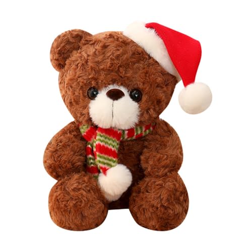 HEALSOPTHY Weihnachtlicher Plüschbär Kuscheliges Plüschtier Dekorationsspielzeug Weiche Baumwolle Festliche Tisch und Wohnraumdekoration für Weihnachtsfeier von HEALSOPTHY