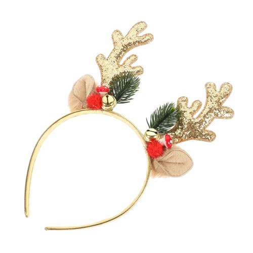 HEALSOPTHY Weihnachtliches Rentier Geweih Haarreif mit Glocken Festliches Stirnband für Erwachsene und Robustes Weihnachtskopfschmuck Accessoire für Party und Kostüm von HEALSOPTHY