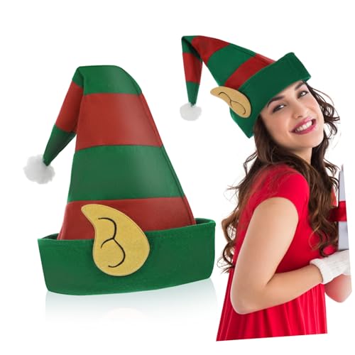 HEALSOPTHY Weihnachtsmütze aus Robustem Vliesstoff Gestreift Unisex Weihnachtskostüm Festlich und Langlebig Geeignet für Erwachsene Party Accessoire und Geschenkidee von HEALSOPTHY