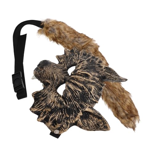 HEALSOPTHY Wolf Kostüm Set Teilig mit Goldener Cosplay Wolf Maske Handschuhen und Halloween Tierkostüm Zubehör für Themenpartys Karneval und Maskerade von HEALSOPTHY