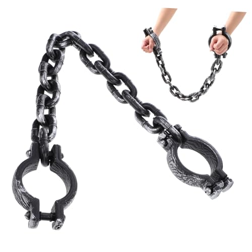HEALSOPTHY Wrist Shackles in Schwarz Leichte Kostümfessel mit Realistischem Design Bequem Tragbar für Halloween Karneval Cosplay und Mottopartys HEALSOPTHY Wrist Shackles in Schwarz Leichte Kostümfessel mit Realistischem Design Bequem Tragbar für Halloween Karneval Cosplay und Mottopartys von HEALSOPTHY