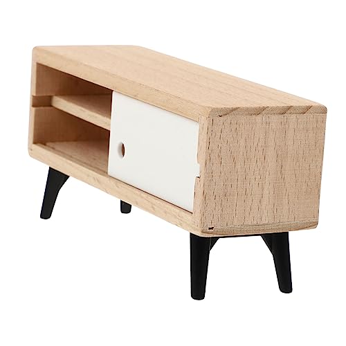 HEALSOPTHY Zubehör Für Puppenhäuser Tv-Schrank Schmuck Vortäuschen Spielmöbel Miniaturmöbelmodell Mini-möbeldekor Tv- Mini Möbel Schmuck Mini-tv-Schrank-Modell Holz von HEALSOPTHY