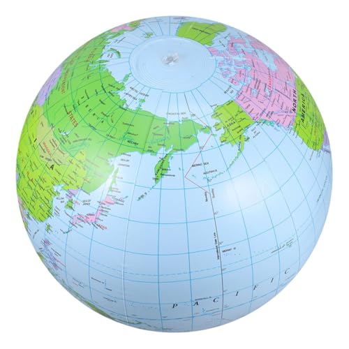 HEALSOPTHY aufblasbarer Outdoor schwimmspielzeug aufblasbare deko Reise aufblasbarer Wasserballon Globe Decor Kleinkind- Globe Toy PVC Blue von HEALSOPTHY