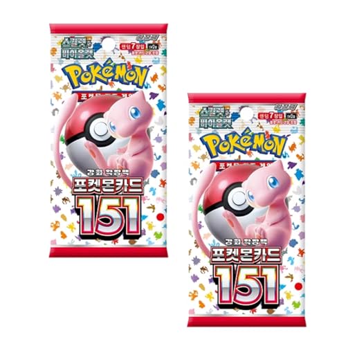 2X 151 Booster Pack (sv2A) – Koreanisch | Je 7 Karten pro Pack | Karmesin & Purpur Subset von HEART FOR CARDS