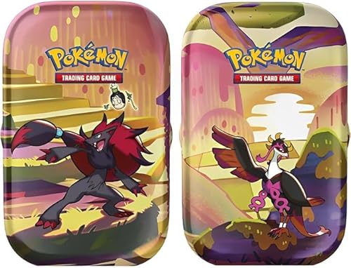 2X zufällige Pokemon KARMESIN & Purpur - Nebel DER Sagen - MINI TIN - mit 2 Boosterpacks und vielem mehr + Heartforcards® Versandschutz von HEART FOR CARDS