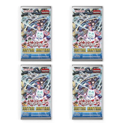 4X Justice Hunters Booster – 1. Auflage [Deutsch] | 9 Karten pro Booster | Neue Archetypes & Fusionskarten | Mit Heartforcards® Versandschutz von HEART FOR CARDS