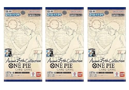 Anime 25th Collection (EB-02) 3X Booster | OP Card Game | 6 Karten pro Pack | Japanisch | Mit Heartforcards® Versandschutz von HEART FOR CARDS