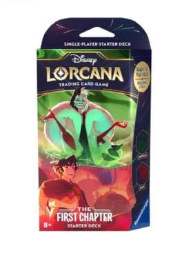 Disney LORCANA - The First Chapter Starter Deck : Cruella - Englisch + Heartforcards® Versandschutz (Emerald/Ruby) von HEART FOR CARDS