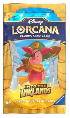 Disney Lorcana - Booster Into The Inklands - mit 12 brandneuen Karten pro Booster - ENGLISCH + Heartforcards® Versandschutz (1 Booster) von HEART FOR CARDS