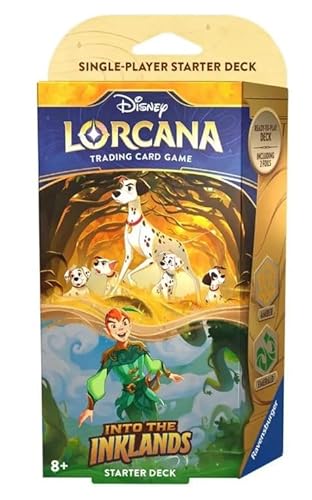 Disney Lorcana - Into The Inklands - Starter Deck - ENGLISCH + Heartforcards® Versandschutz (Amber/Emerald) von HEART FOR CARDS
