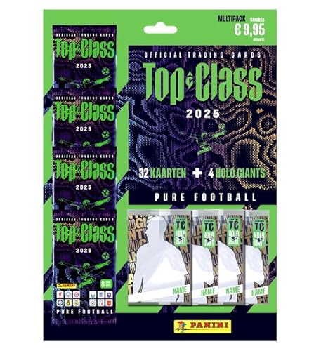 FIFA Top Class 2025 Trading Cards – Multipack mit 4 Boostern & 4 Holo Giants + Heartforcards® Versandschutz von HEART FOR CARDS