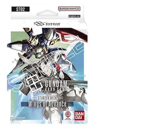 Gundam Card Game Starter Deck ST02: Wings of Advance (Green/Blue) – Englisch + Heartforcards® Versandschutz von HEART FOR CARDS