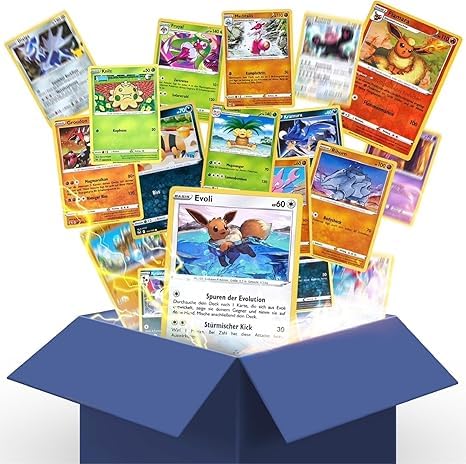 Heartforcards® 20 Originale englische Pokémon Karten | 4X Holo/Glitzer | Verschiedene Motive | TCG Sammelkarten + Versandschutz von HEART FOR CARDS