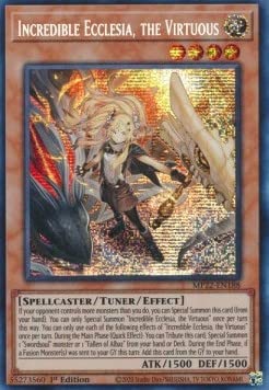 Incredible Ecclesia, The Virtuous MP22-EN188 English 1.Edition Secret Rare + Heartforcards© Toploader von HEART FOR CARDS