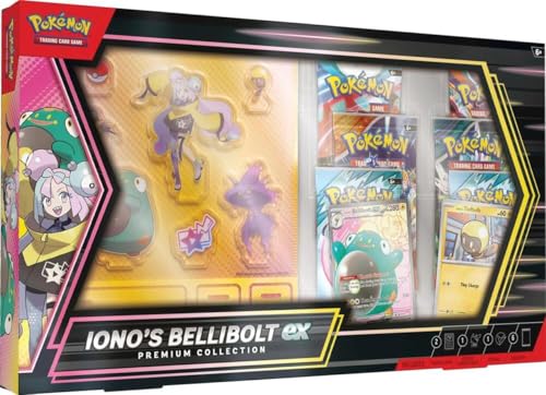 Iono’s Bellibolt EX Premium Collection Pokémon – Mit Iono, Bellibolt EX & 6 Booster Packs – Vollständiges Sammler-Set + Heartforcards® Versandschutz von HEART FOR CARDS