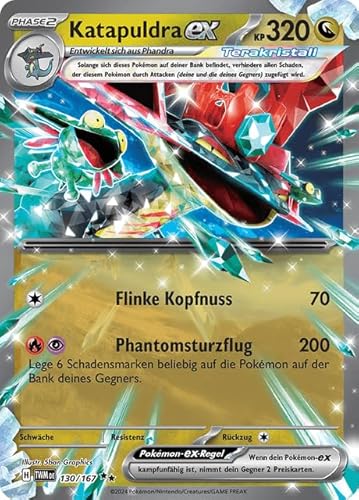 Katapuldra-ex – 130/167 – Maskerade im Zwielicht (TWM) – Deutsch – Pokémon Einzelkarte + Heartforcards® Versandschutz von HEART FOR CARDS