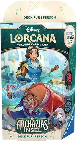 Lorcana TCG – Archazias Insel Starter Deck Rubin & Saphir | Einzelspieler-Kartendeck mit Booster & Zubehör (Deutsch) von HEART FOR CARDS