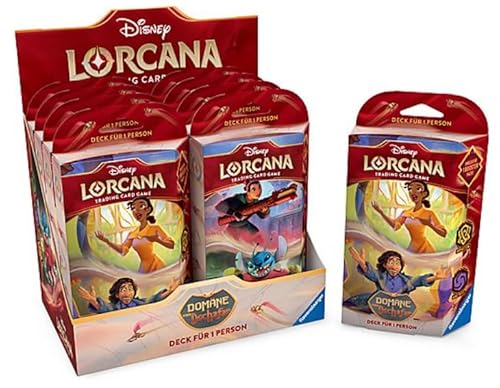Lorcana: Domäne von Dschafar – Display mit 8 Starter Decks (Deutsch) + heartforcards Versandschutz von HEART FOR CARDS