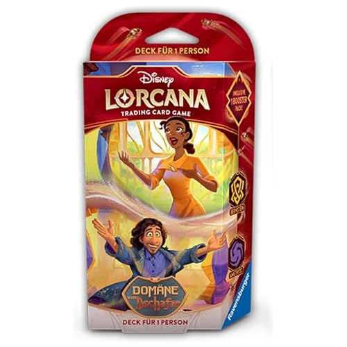Lorcana: Domäne von Dschafar – Starter Deck Bernstein/Amethyst Tiana & Bruno (Deutsch) + Heartforcards® Versandschutz von HEART FOR CARDS