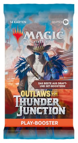 Outlaws von Thunder Junction – Magic: The Gathering Play-Booster Pack (Deutsch) – Wilder Westen trifft MTG – mindestens 1 Foilkarte pro Pack + Heartforcards® Versandschutz von HEART FOR CARDS