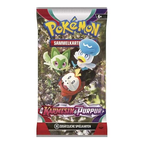 PKMN - Karmesin und Purpur Booster - Deutsch + Heartforcards® Versandschutz (4 Booster) von HEART FOR CARDS