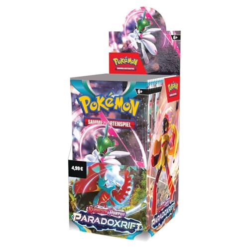 Paradox Rift Pokémon Karmesin & Purpur | Display mit 18 Booster Packs | 180 Karten | Deutsch + Heartforcards® Versandschutz von HEART FOR CARDS