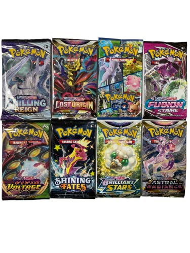 Pokeman Mystery Booster (zufällige Englische Booster) + Heartforcards® Versandschutz (5 Booster) von HEART FOR CARDS