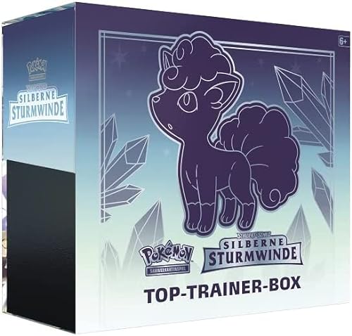 Pokeman - Silberne Sturmwinde Top Trainer Box | DEUTSCH | Schwert & Schild Karten + Heartforcards® Versandschutz von HEART FOR CARDS