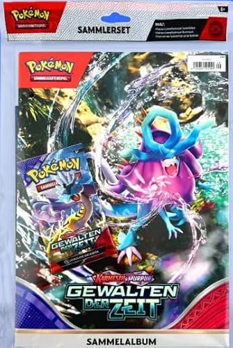Pokémon TCG: Gewalten der Zeit – KP05 Sammlerset [Deutsch] – Album + Boosterpack + Poster – Neu & OVP + Heartforcards® Versandschutz von HEART FOR CARDS