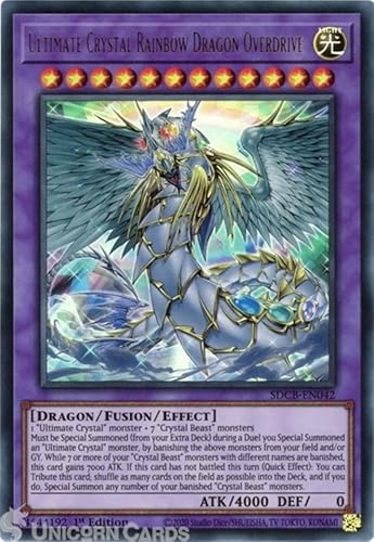 SDCB-EN042 - Ultimate Crystal Rainbow Dragon Overdrive - English - Structure Deck: Legend of The Crystal Beasts + Heartforcards ® Toploader von HEART FOR CARDS