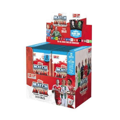Topps Match Attax Bundesliga 2024/2025 – 1 Display mit 36 Boostern (je 12 Karten) + Heartforcards® Versandschutz von HEART FOR CARDS