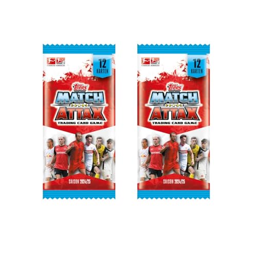 Topps Match Attax Bundesliga 2024/2025 – 2 Booster (je 12 Karten) – Sammelkarten für Fans & Sammler + Heartforcards® Versandschutz von HEART FOR CARDS