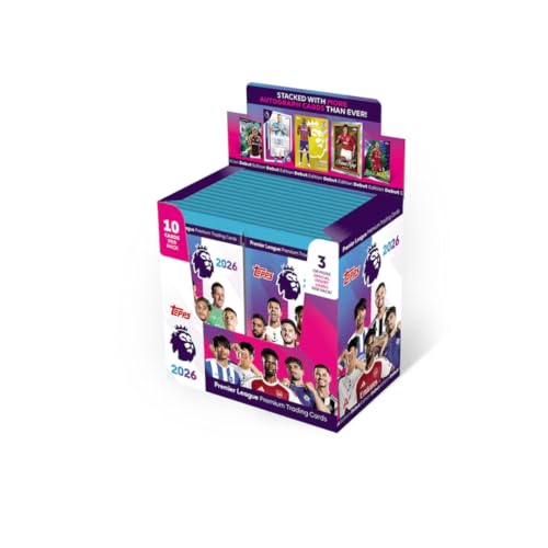 Topps Premier League 2025/26 Display Box – 28 Booster Packs mit je 10 Karten | Sammelkarten Display | Exklusive Parallels & Inserts | Fußball Trading Cards von HEART FOR CARDS