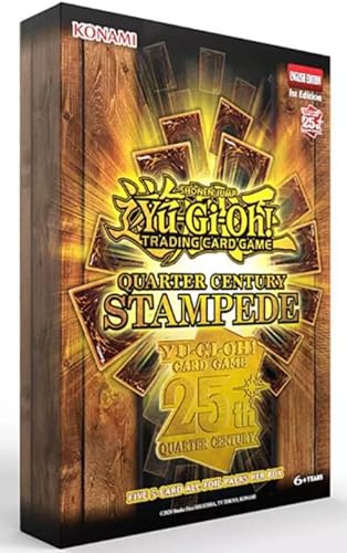 Yu-Gi-Oh! 3-Pack Tuckbox – Quarter Century Stampede | Limitierte Jubiläums-Edition | 3 Booster à 5 Karten | Deutsch von HEART FOR CARDS