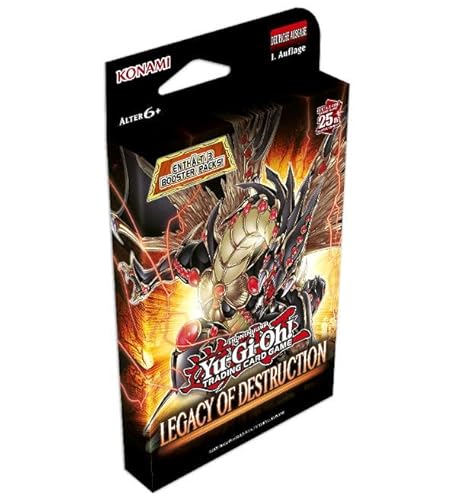 Yu-Gi-Oh! Legacy of Destruction - Tuck Box mit 3 Booster a 9 Karten - Deutsch + Heartforcards® Versandschutz von HEART FOR CARDS