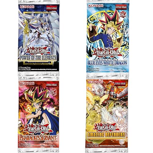 Yugioh! Mystery Box 4er Booster Set - Verschiedene aktuelle Sets - DEUTSCH - Überraschungspaket Yu-Gi-Oh! + Heartforcards® Versandschutz von HEART FOR CARDS