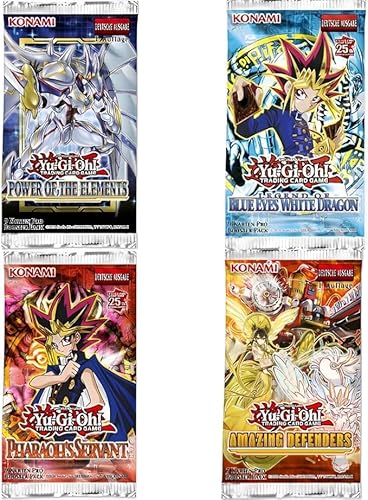 Yugioh! Mystery Pack 4er Booster Set - Verschiedene aktuelle Sets - English - Überraschungspaket Yu-Gi-Oh! + Heartforcards® Versandschutz von HEART FOR CARDS