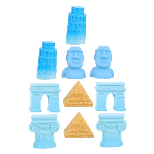 HEATSHAKING 1 Satz Weltberühmte Gebäude Zubehör Modelle von Schiefer Turm Moai Statue Triumphbogen Römische Säule Teiliges für Puppenhaus Dekoration von HEATSHAKING