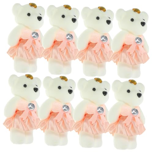 HEATSHAKING 10 Stück Teiliges Mini Plüschbär Sanfte Kleine Bärenpuppe Dekorative Kuscheltier Figuren für Hochzeitsdekoration Valentinstag Zart und Handgefertigt als und Tischschmuck von HEATSHAKING